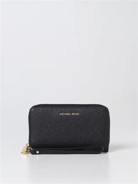 michael kors checkbook wallet black|Michael Kors Wallet with strap.